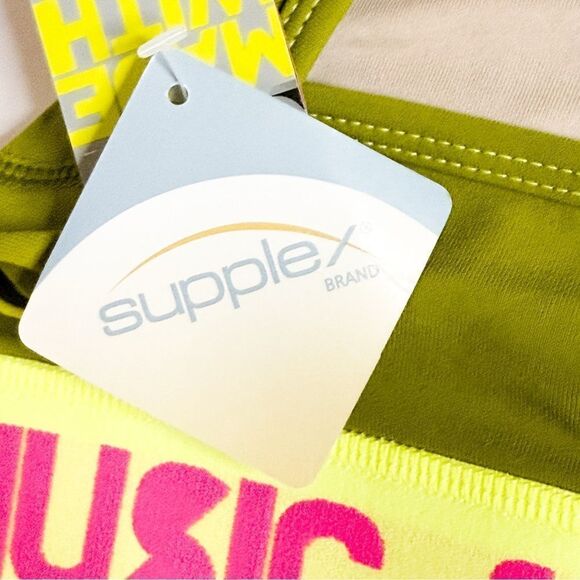 Zumba NWT! Feel It Halter Bar Sports Bra Soldier Green Neon Band Dance Fitness - Picture 5 of 6